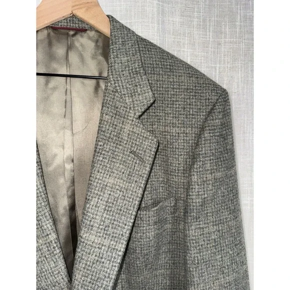 Vintage Hart Schaffner‎ Marx Camel Hair Blazer Men's 46L Plaid Sport Coat Suit - Picture 3 of 12